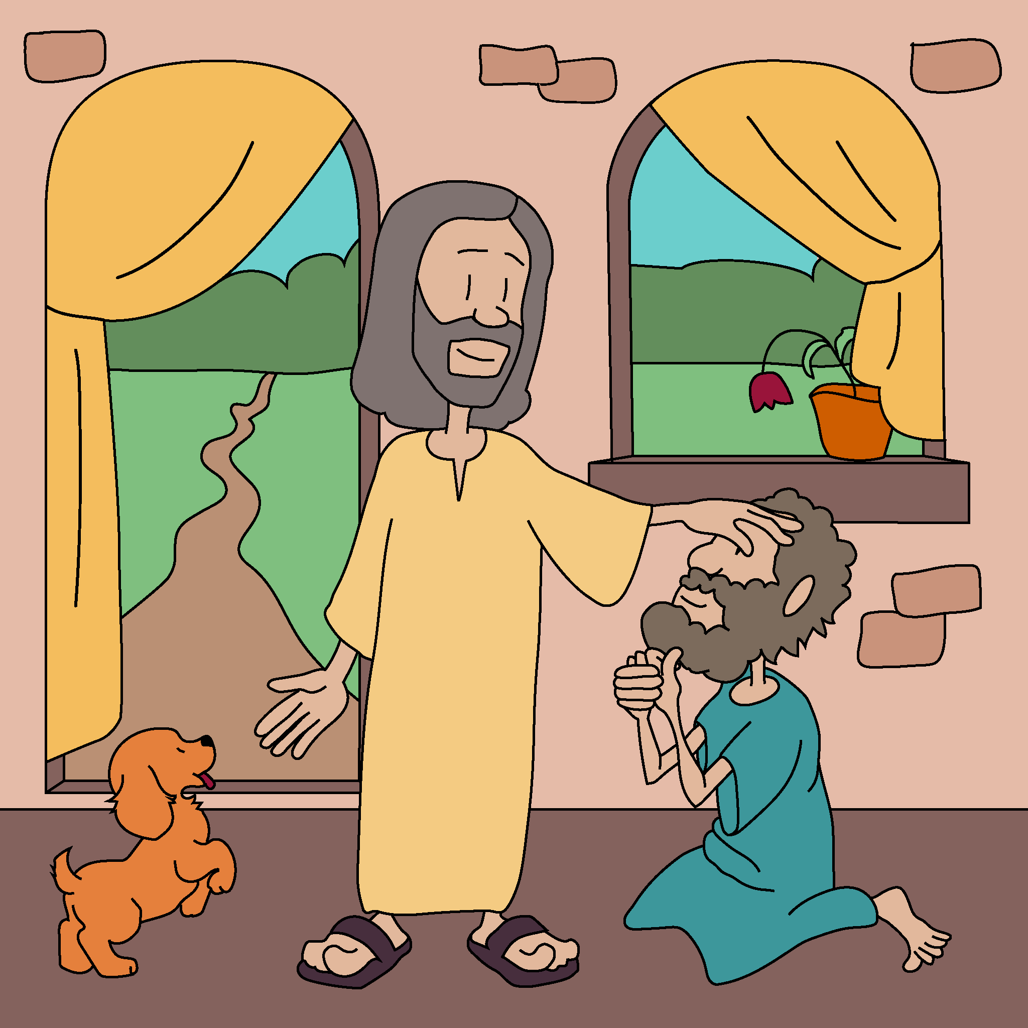Jesús sana milagrosamente a un hombre