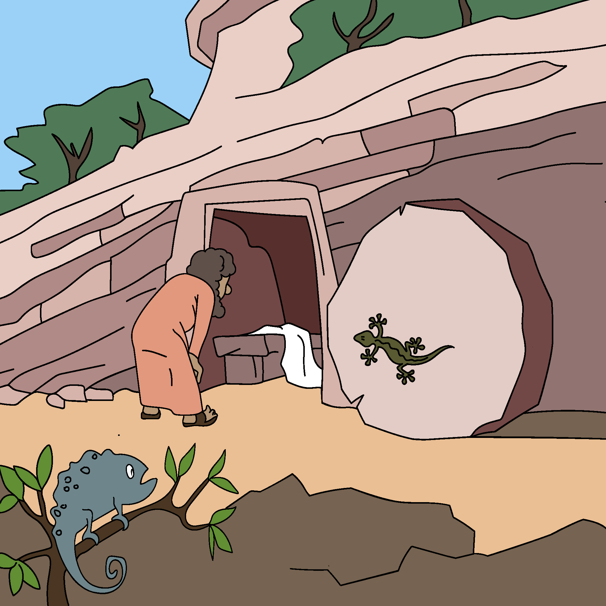Peter finds the empty tomb