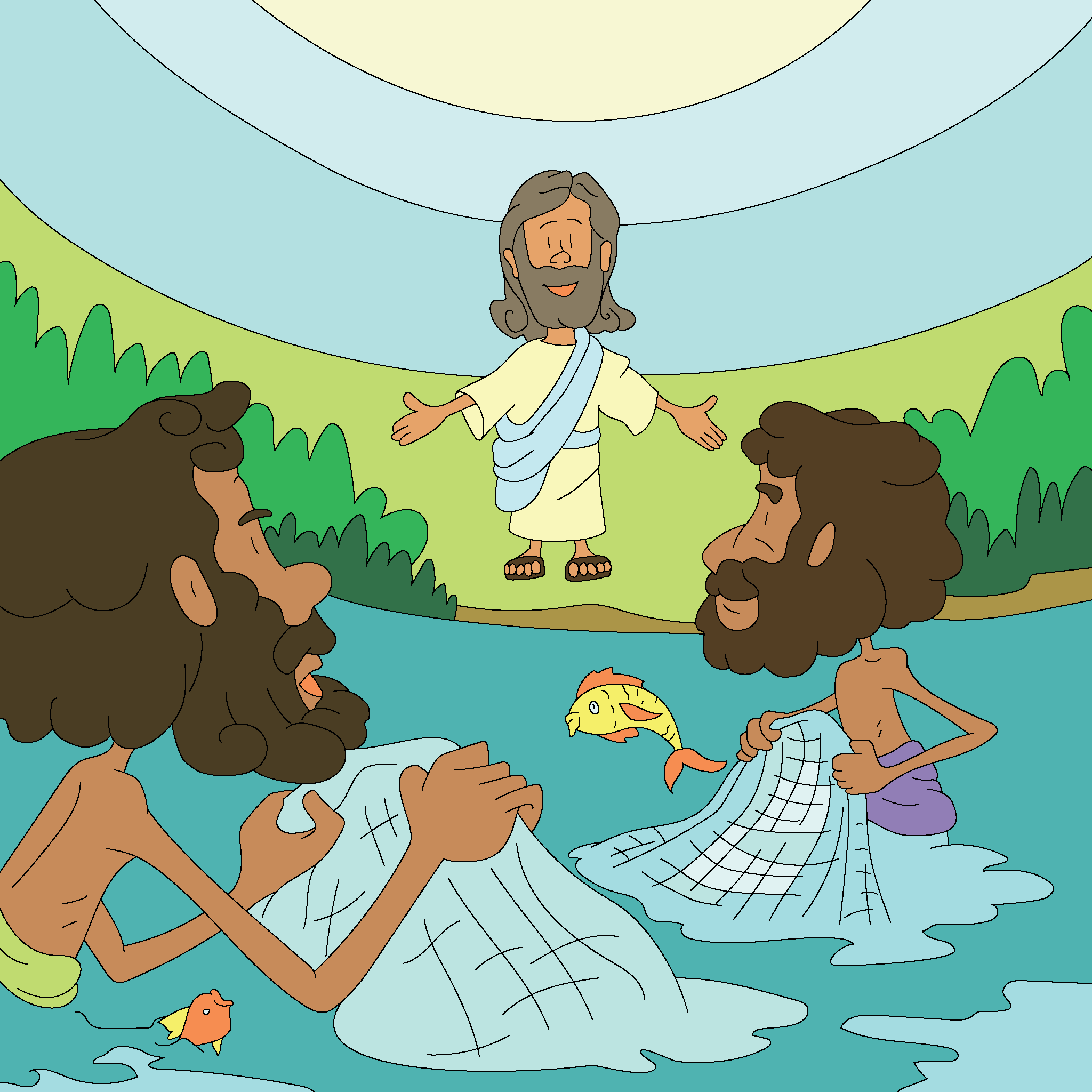 Jesús llama a Pedro y Andrés para que lo sigan