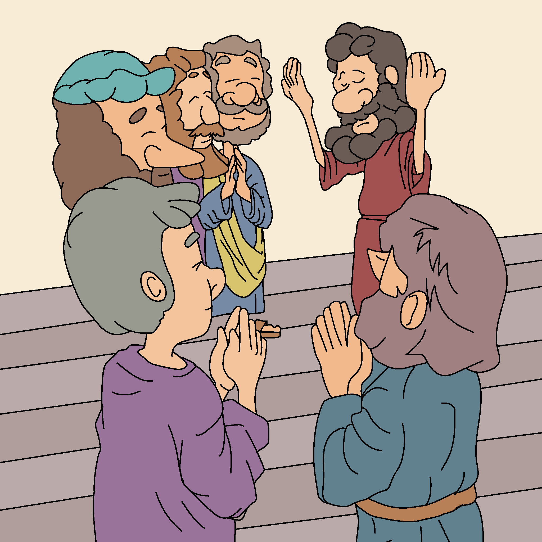 The apostles pray for Peter’s release.