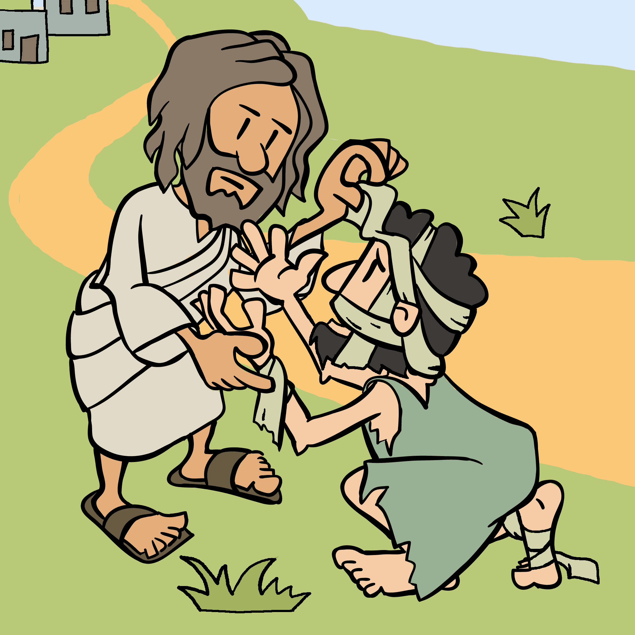 Jesus heilt einen Mann mit Aussatz