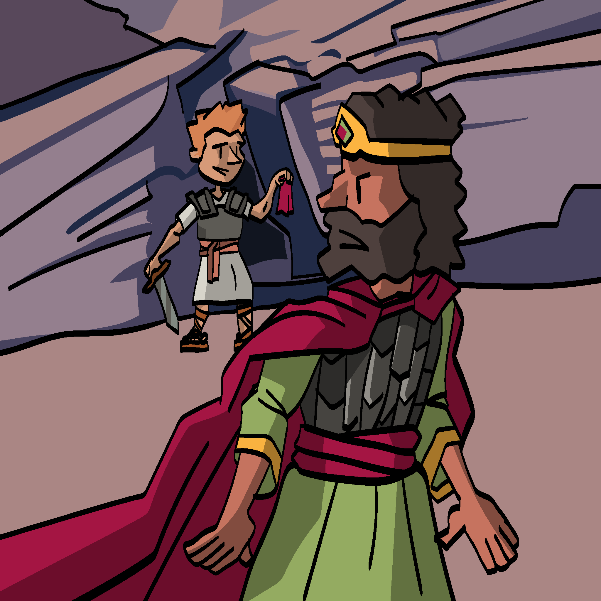 David Spares Saul’s Life in the Cave