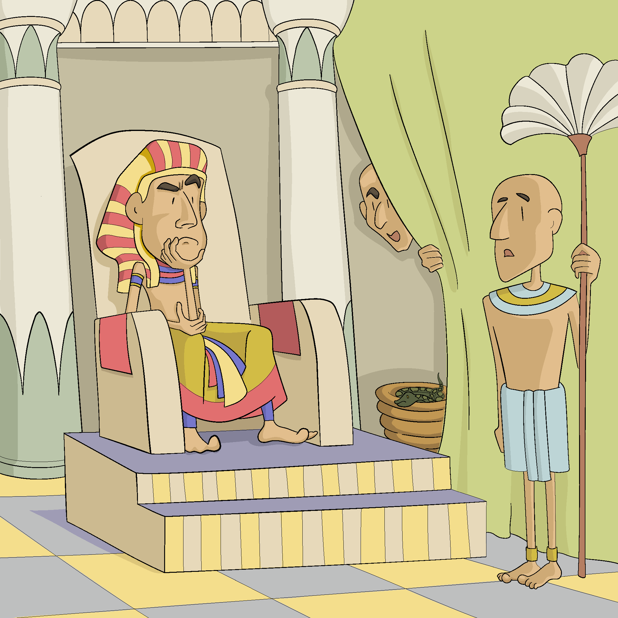 Pharaoh and Moses Face God’s Plagues