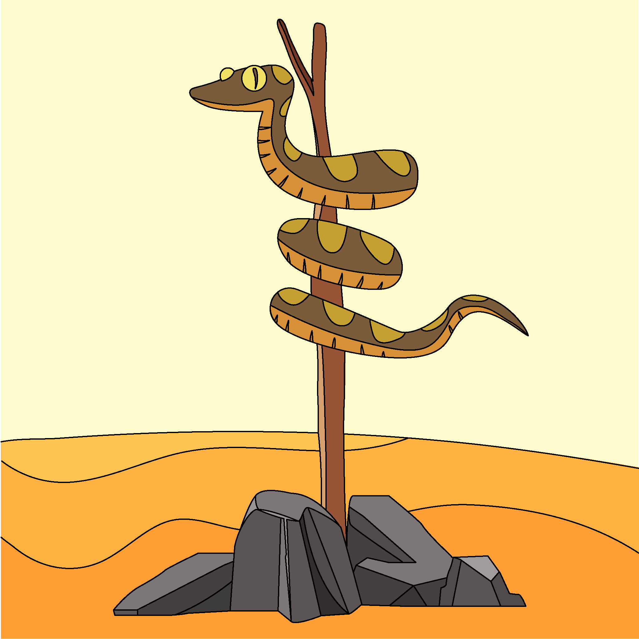 La serpiente de bronce de Moisés en un poste