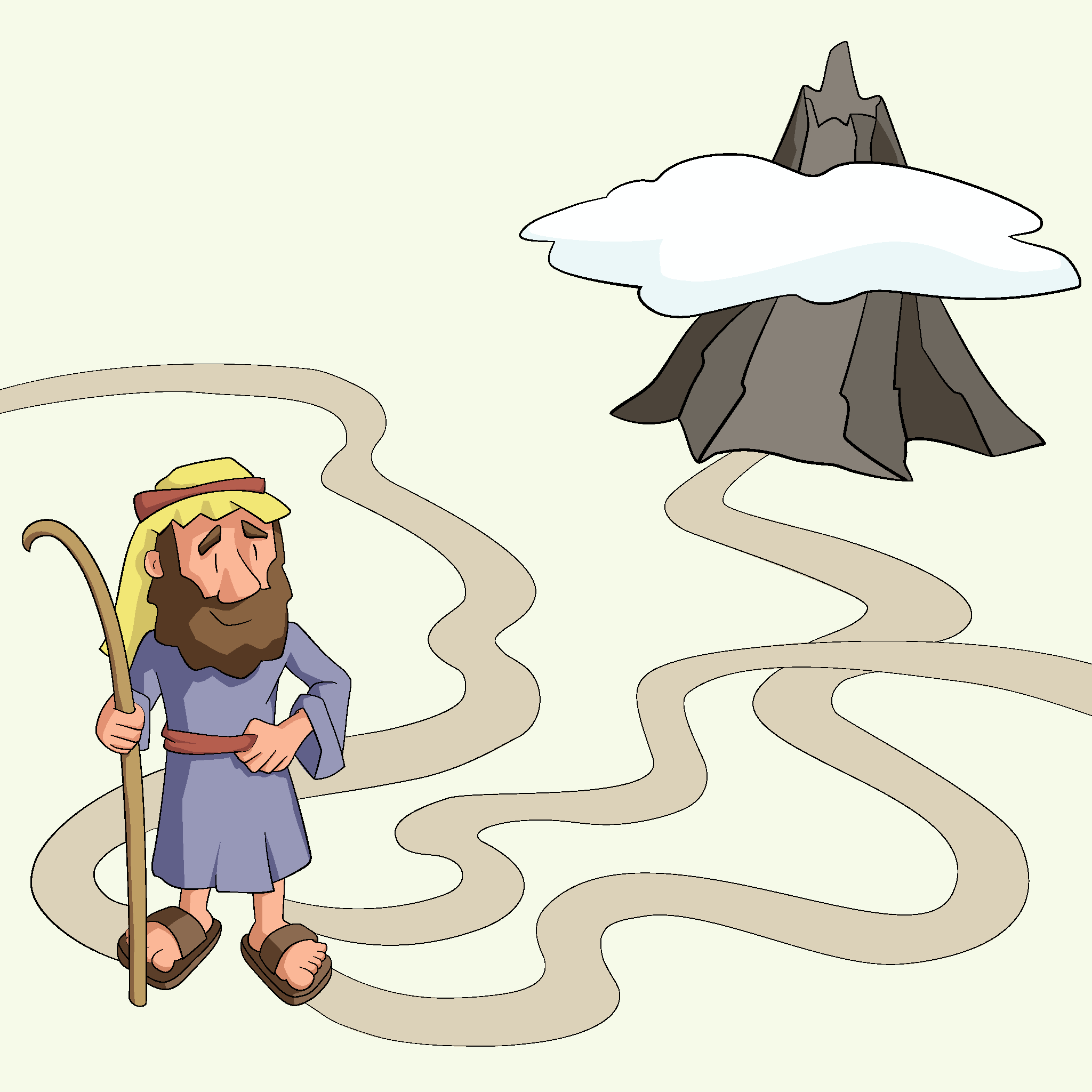 Mose geht zum Berg Sinai