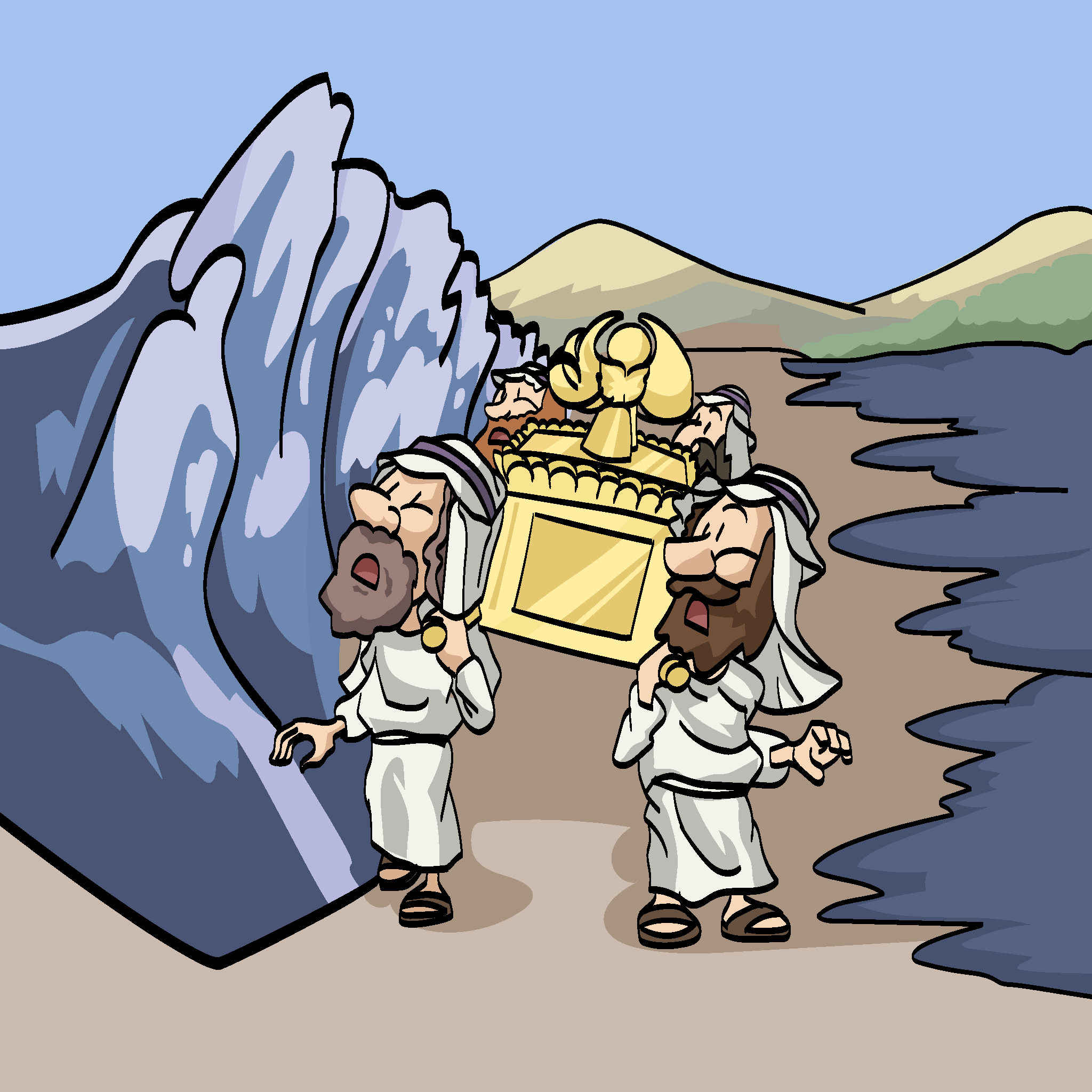 Los sacerdotes llevan el Arca de la Alianza