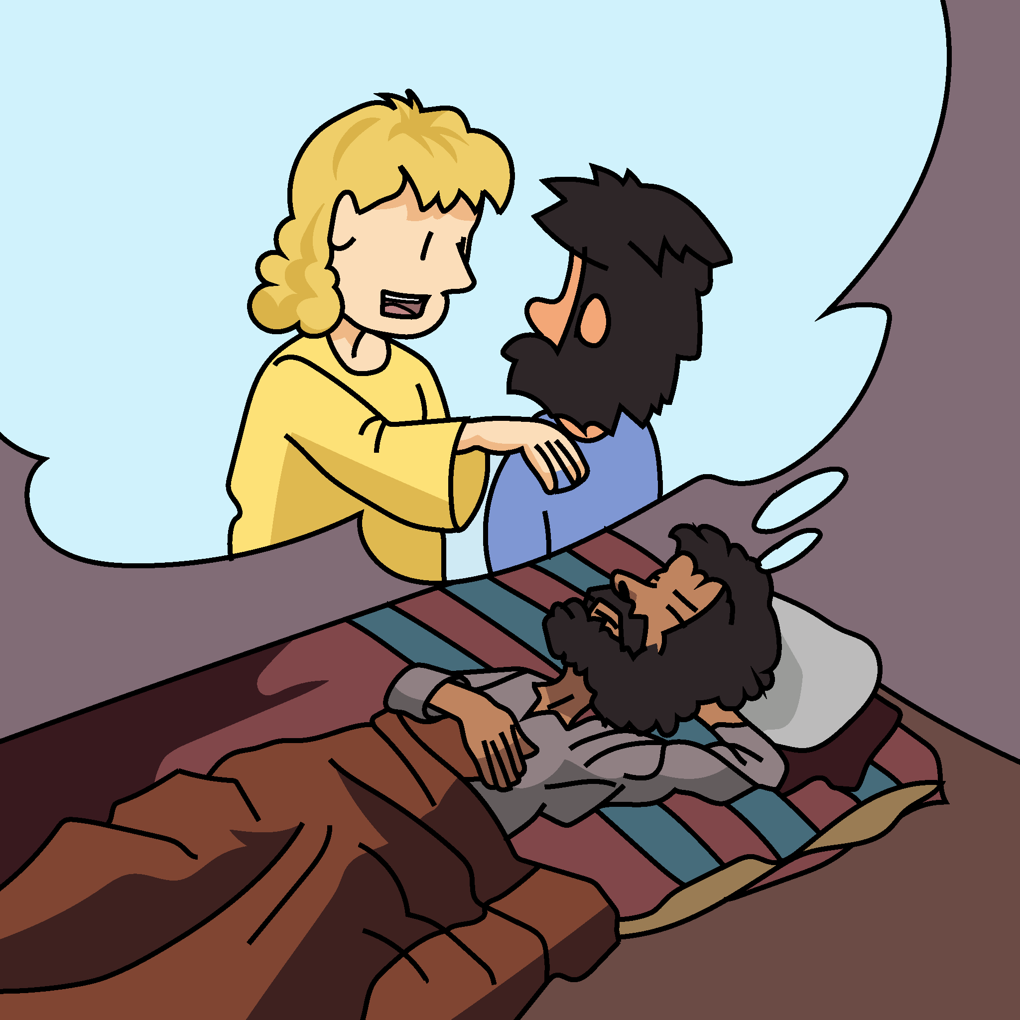 Un ángel visita a José en un sueño