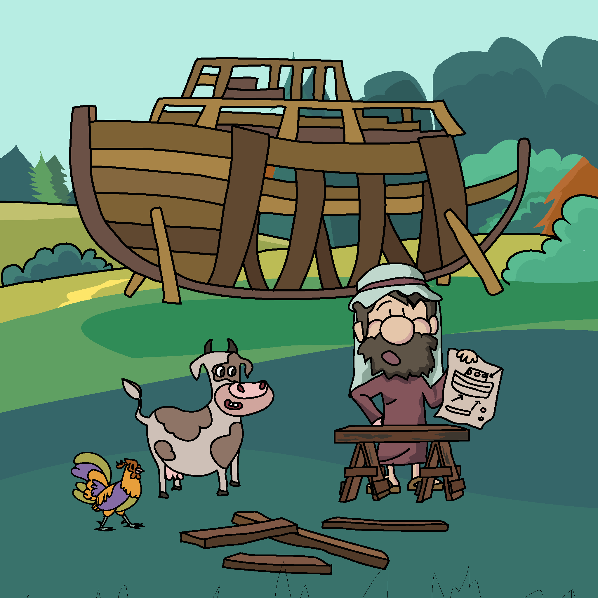 Noah Builds the Ark for God