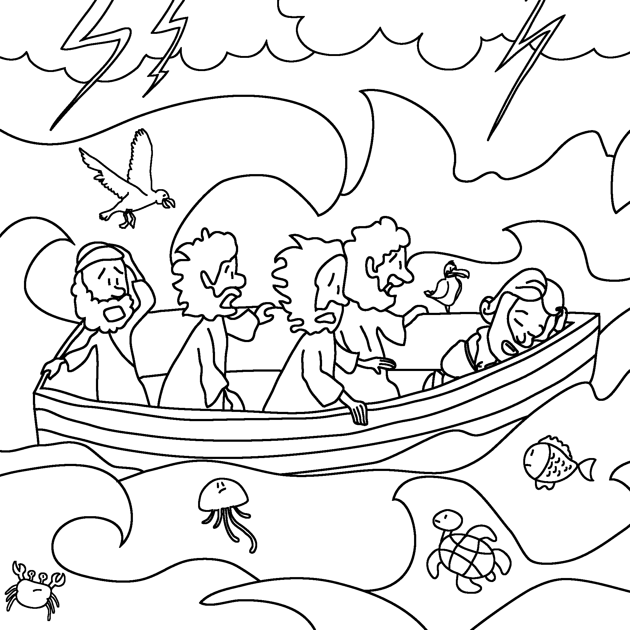 Jesús calma el mar embravecido