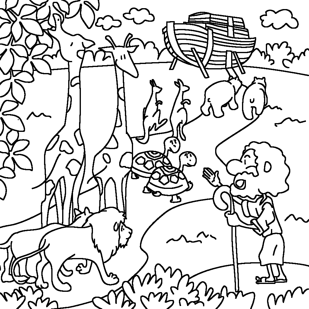 Noah sammelt Tiere für die Arche
