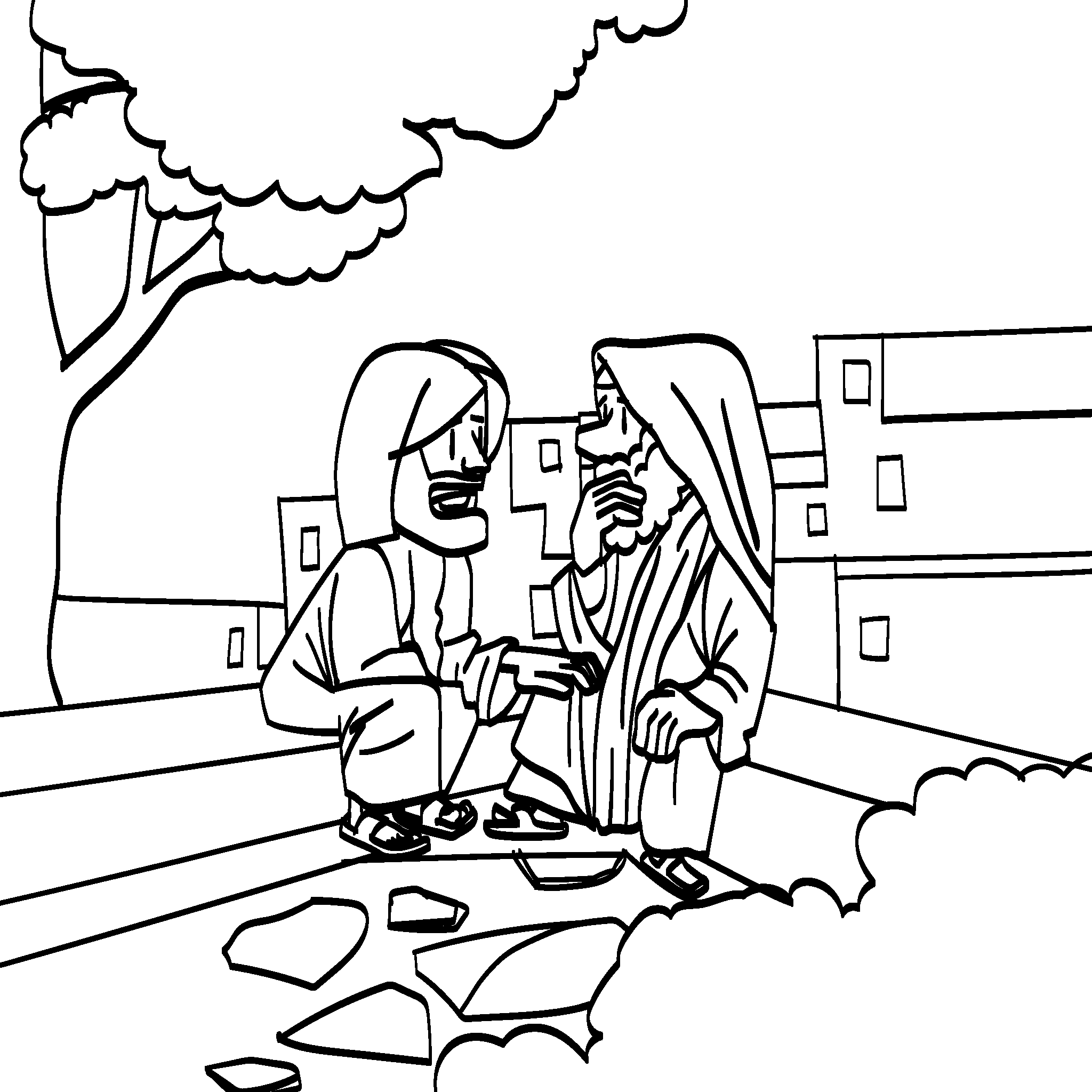 Jesus Talks with Nicodemus at night